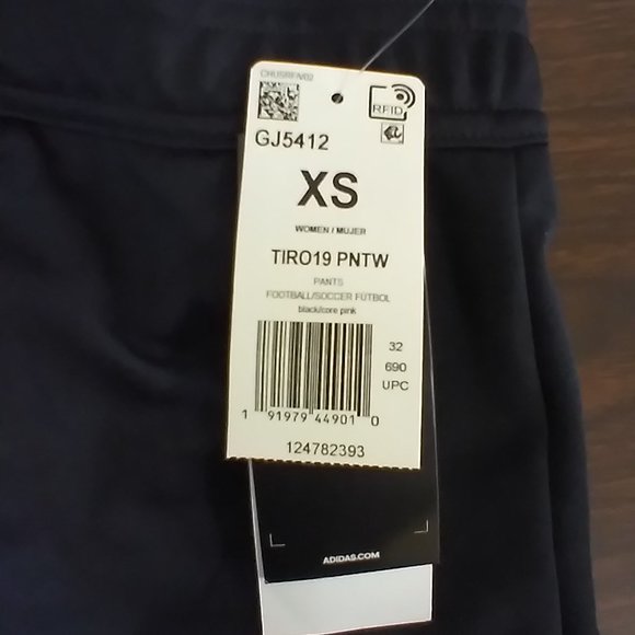 🆕adidas Women's TIRO19 Pants, X-Small - Black/Core Pink, Brand NEW, Authentic - Picture 8 of 13